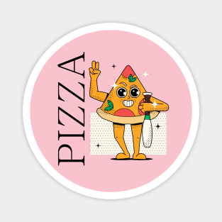 Hand Drawn Pizza Fun Magnet